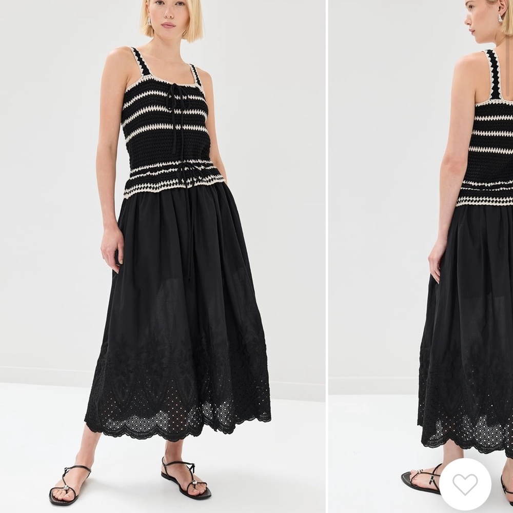 En Saison Black and Cream Crochet Dress